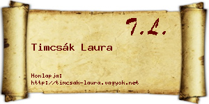 Timcsák Laura névjegykártya